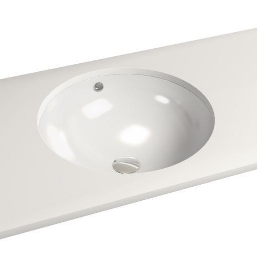 Vasque à encastrer par dessous Ø43 cm ronde céramique, Asako