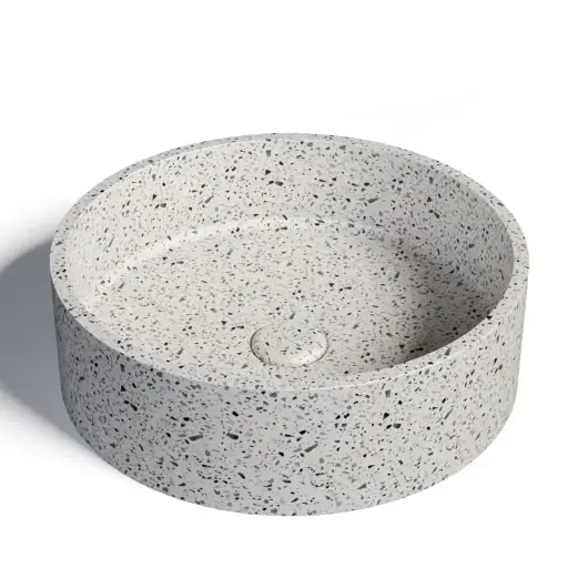 Vasque béton ronde, Ø39 cm, terrazzo, T6