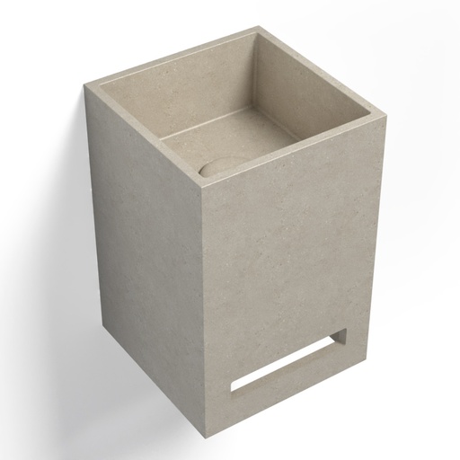 Lave-mains avec porte-serviette, 20x20 cm, terrazzo beige, T12