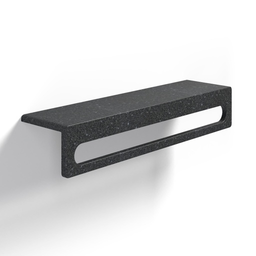 Étagère porte-serviettes en béton, 60 cm, terrazzo noir, T17