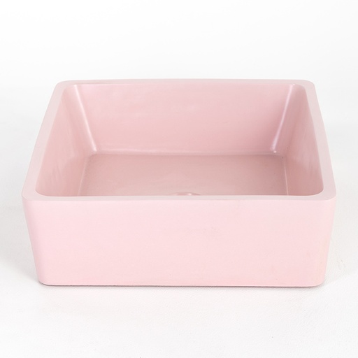 Vasque béton, 38x38 cm, rose, Cube