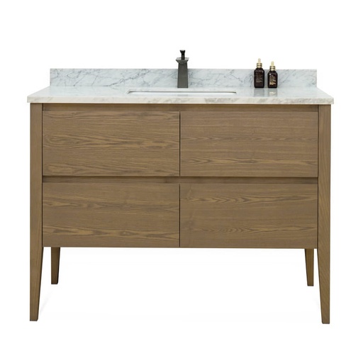 Meuble avec plan vasque, 120x50x90 cm, Fresne calacata, Diana