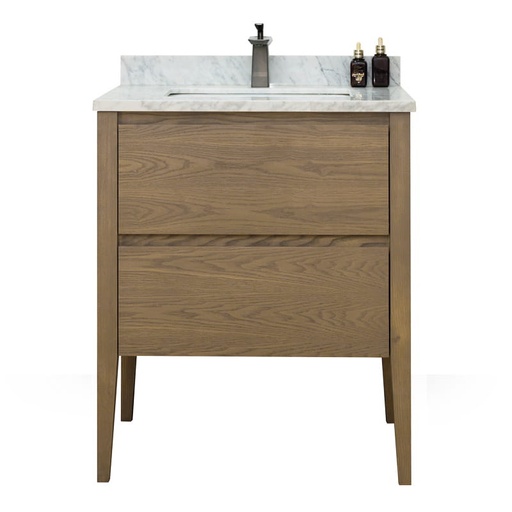 Meuble avec plan vasque, 75x50x90 cm, Fresne calacata, Diana