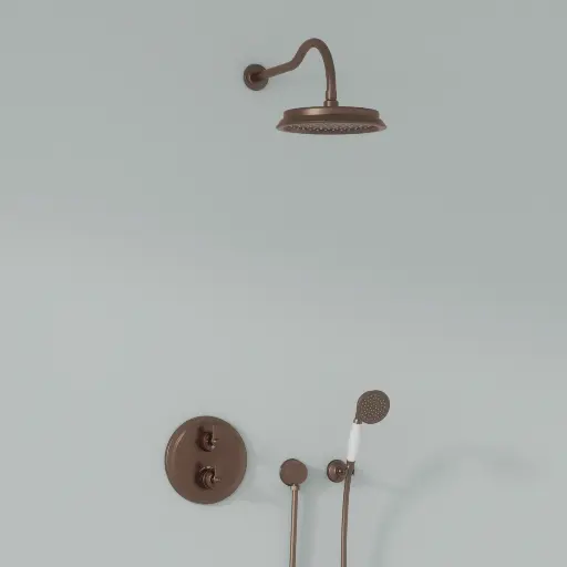 Composition thermostatique de douche à encastrer traité cuivre, Liberty