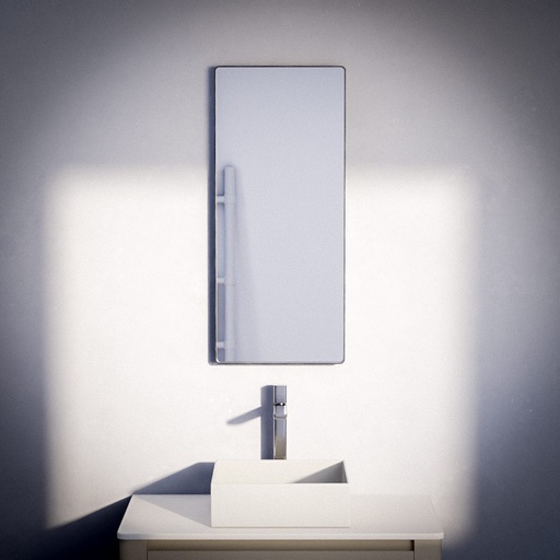 Miroir 55x25 ou 80x35 cm, avec cadre métal argent vieilli, Réflection