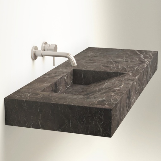 Plan Vasque Gauche, 121x46x12, Marbre Turk Grey, Lake