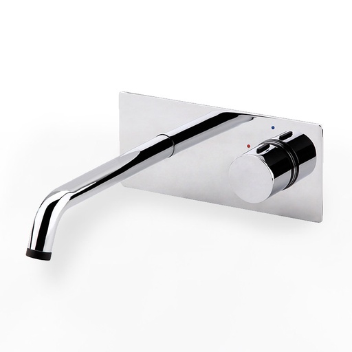 Robinet mitigeur lavabo progressif mural finition chromée, Olip