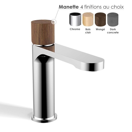 Mitigeur Lavabo, chromé, manette personnalisable, Flow Round