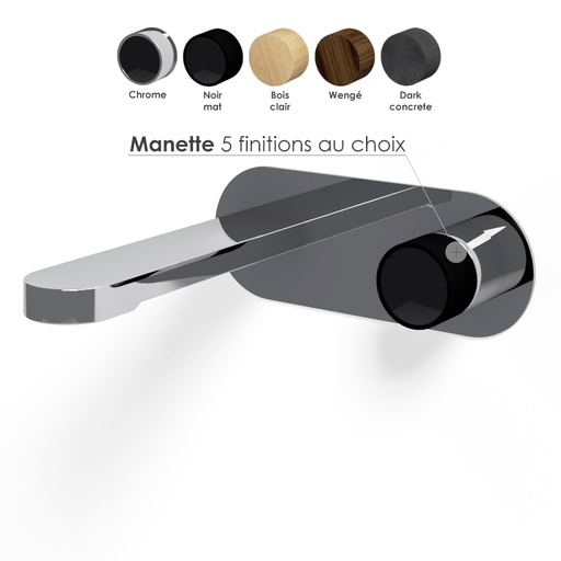 Mitigeur Lavabo encastré, chromé, manette personnalisable, Flow Round