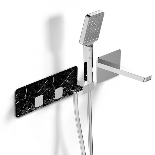 Mitigeur thermostatique bain douche, à encastrer, Infinity Elements, 2 finitions marbre