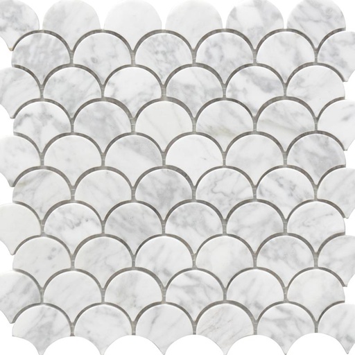 Mosaïque en pierre, 30x30 cm, Scala, blanc carrara