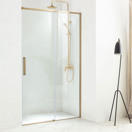 Porte de douche coulissante 100 à 140 cm, doré brossé, Arena 2