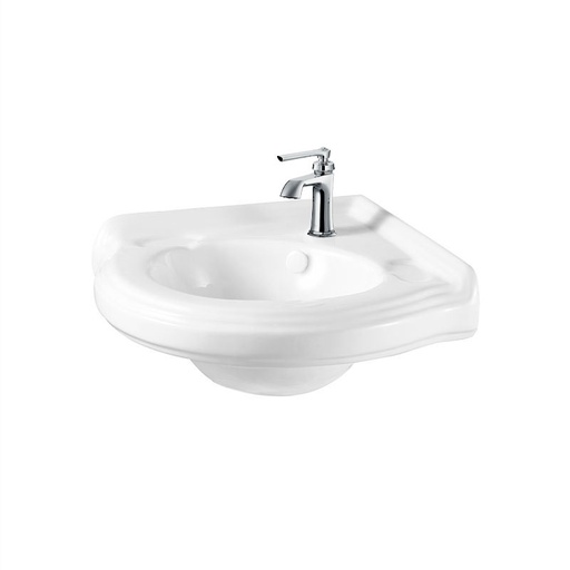 Lavabo angle céramique suspendu 1 trou, 1920