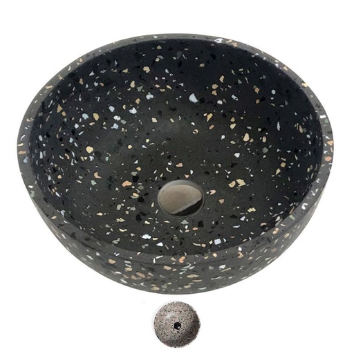 Vasque terrazzo 40x40 cm, en béton, Venice