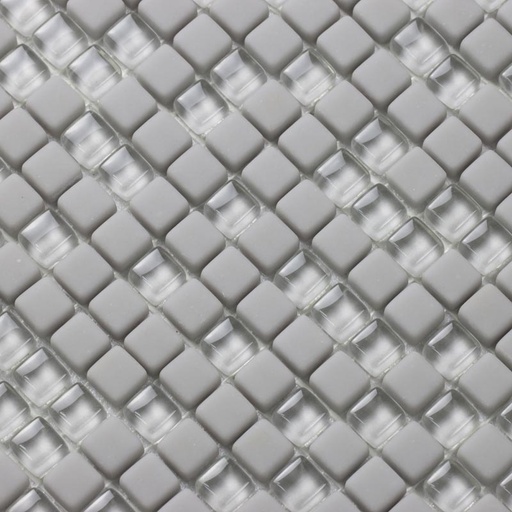 Mosaïque verre et cristal gris, 30,5x30,5 cm, City Gris