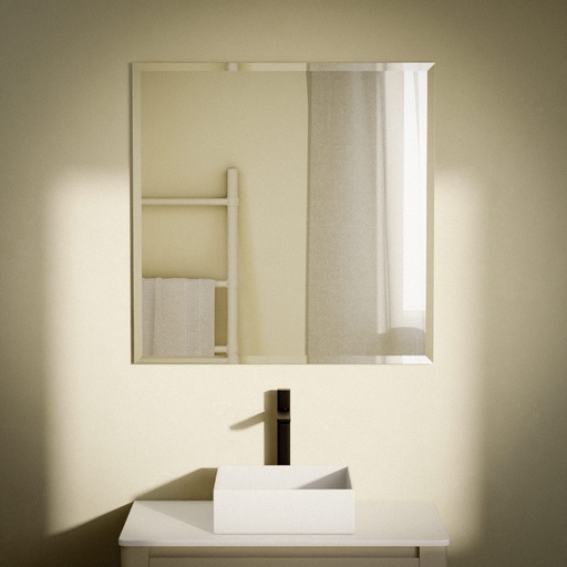 Miroir salle de bain 80x80 cm, biseauté, Reflect