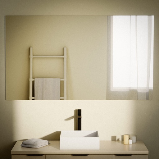 Miroir salle de bain 140x80 cm, biseauté, Reflect