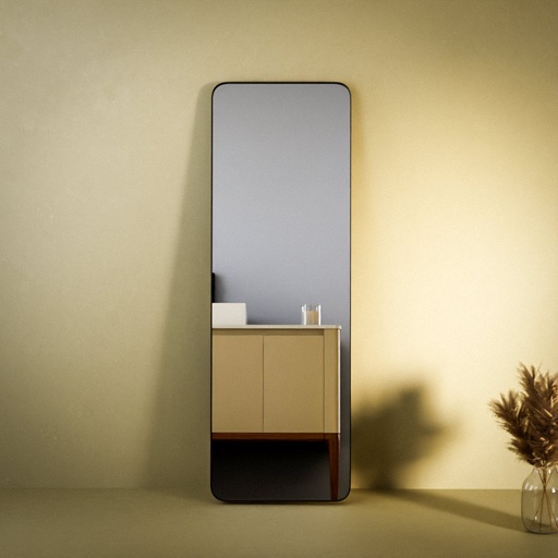 Miroir à poser l.150 x H.50 cm en métal noir mat, Frame
