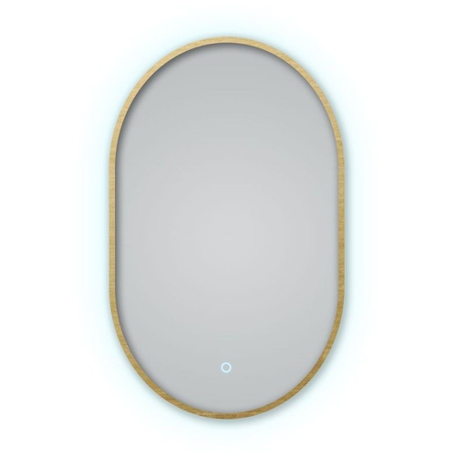 Miroir 50x80 cm lumineux avec cadre en métal, Oblong, 2 couleurs