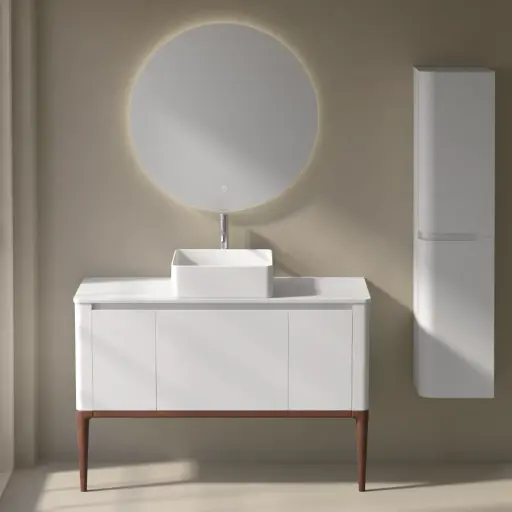 Meuble à poser, blanc mat 120 cm, Panthéon