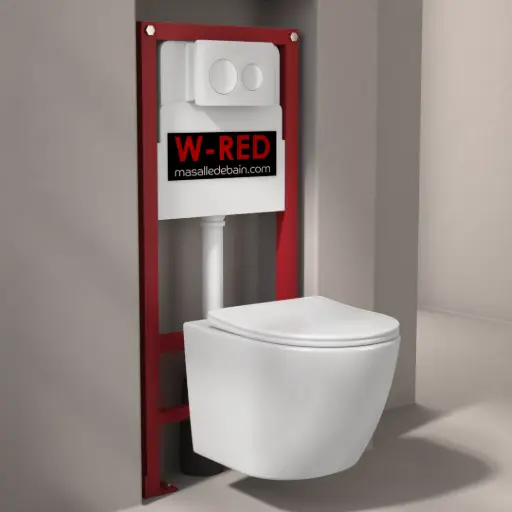 PACK Bati-support STANDARD Autoportant W-RED + plaque blanche + WC Célia
