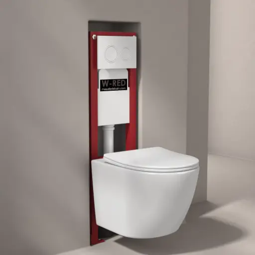 Pack Bati-support ETROIT Autoportant W-RED+ plaque blanche + WC Célia