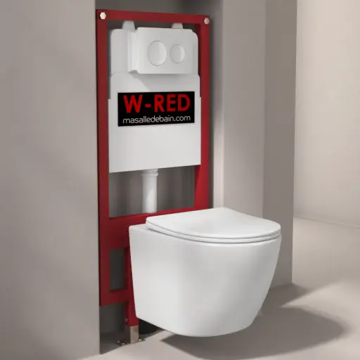 Pack Bati-support EXTRA PLAT W-RED+ plaque blanche + cuvette Célia