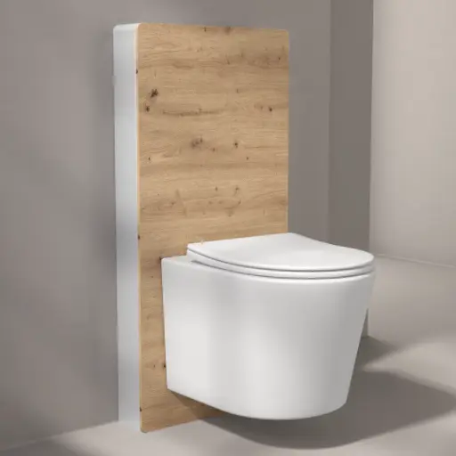 Bâti autoportant bois Amazonia Elo + Capteur + WC suspendu blanc mat, Flavia