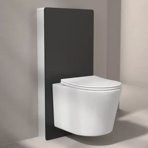 Bâti autoportant noir Elo + Capteur + WC suspendu blanc brillant, Flavia