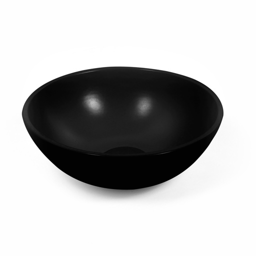 Vasque à poser Ø37,5 cm ronde, céramique, Noir mat, made in France, Romi