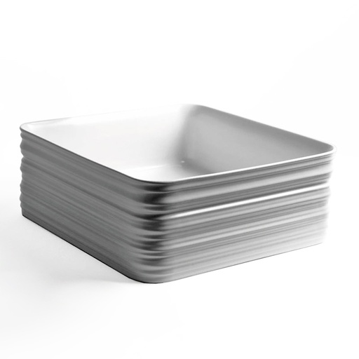 Vasque à poser 38 x 38 cm, carrée, céramique, blanc brillant - Strip