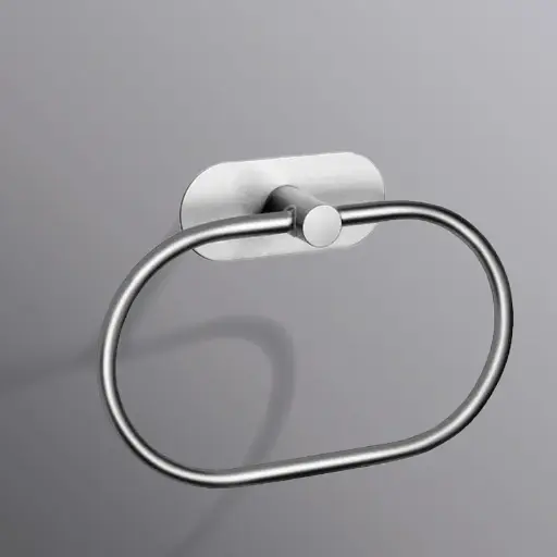 Anneau Porte-serviette, inox brossé, adhésif Sansvis