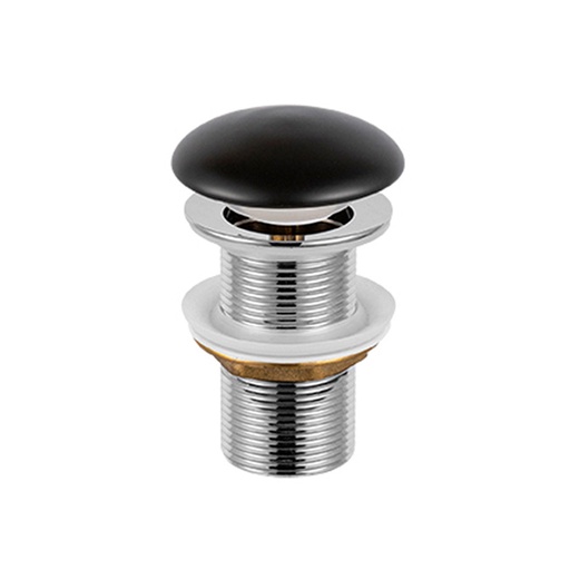Bonde lavabo Clic-Clac ou Fixe en laiton, Céramique Noir mat