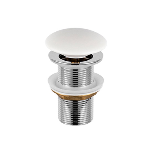 Bonde lavabo Clic-Clac ou Fixe en laiton, Céramique Blanc Mat