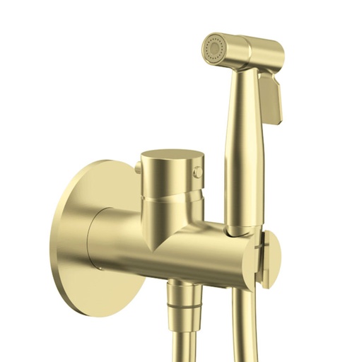 Set douchette hygiénique encastrée, doré brossé, Châtelet