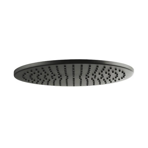 Pomme de douche ronde gun métal brossé, 25 cm
