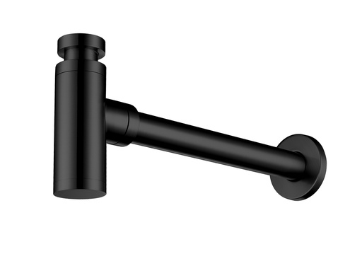 Siphon en inox, finition noir mat
