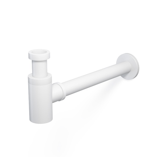 Siphon en inox, finition blanc mat