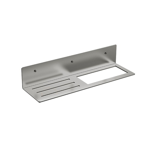 Porte-serviette 40 cm avec tablette, inox brossé, Châtelet