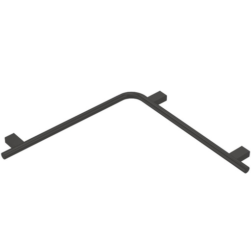 Barre d'appui en angle 61x61 cm, noir brossé, Châtelet