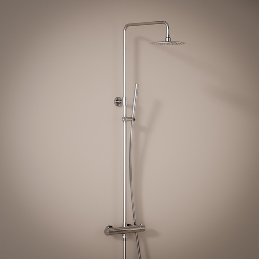 Colonne de douche avec mitigeur thermostatique, Ø20cm, Châtelet III, chrome