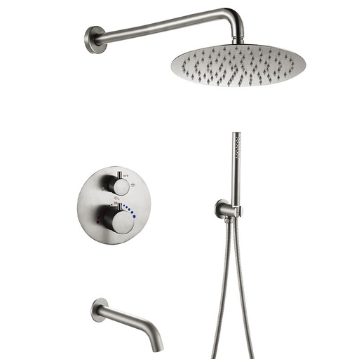 Composition bain douche thermostatique encastrée, Châtelet, 5 couleurs