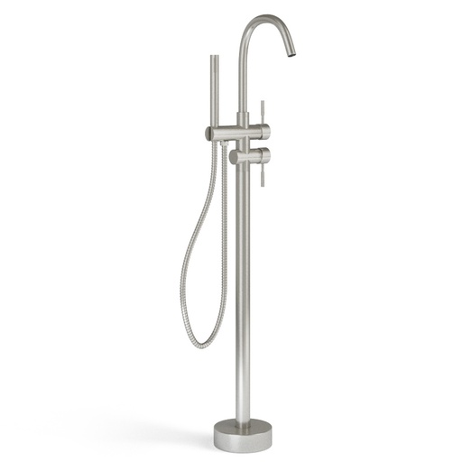 Robinet mitigeur de baignoire sur pied, inox brossé, Châtelet
