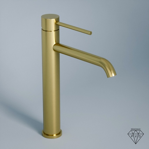 Robinet mitigeur lavabo haut, Châtelet, Doré brossé
