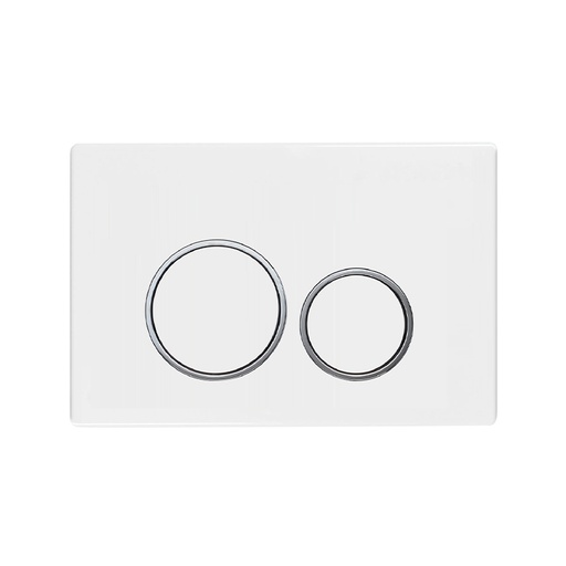 Plaque de déclenchement boutons ronds compatible avec bâti-support Geberit, Blanc