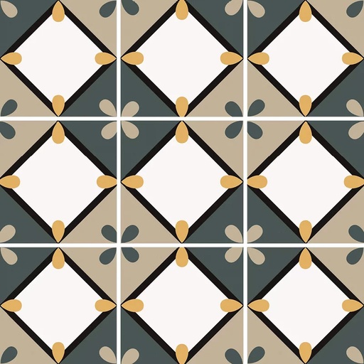 Carrelage mur et sol 20x20 cm esprit carreau de ciment, Korolla Cold