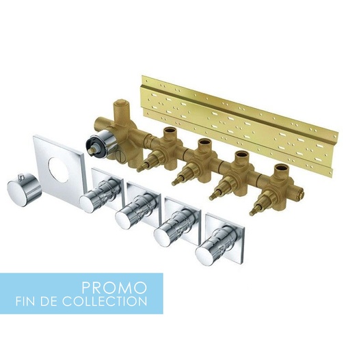 Aqua, robinet thermostatique, 4 sorties