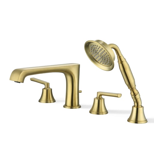 Robinet de baignoire mélangeur, 4 trous, sur plage, Art Déco, 2 couleurs