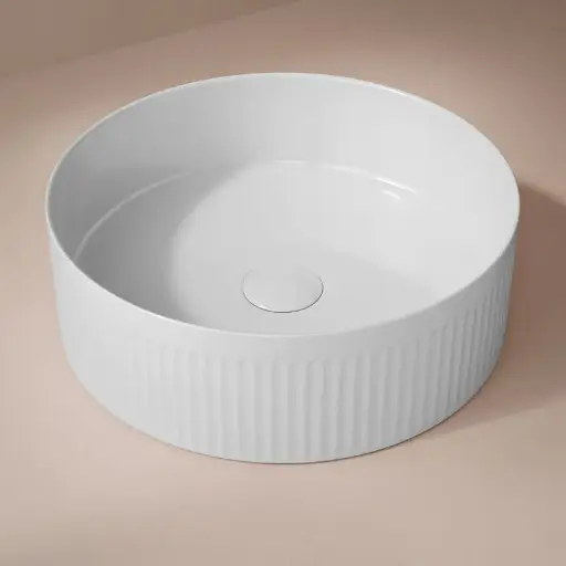 Vasque à poser cannelée, 36 cm, 3 couleurs