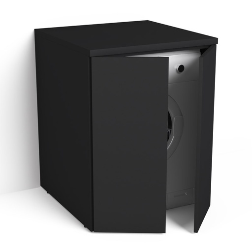 Meuble pour lave-linge, Noir mat, Caruso